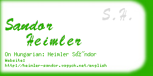 sandor heimler business card